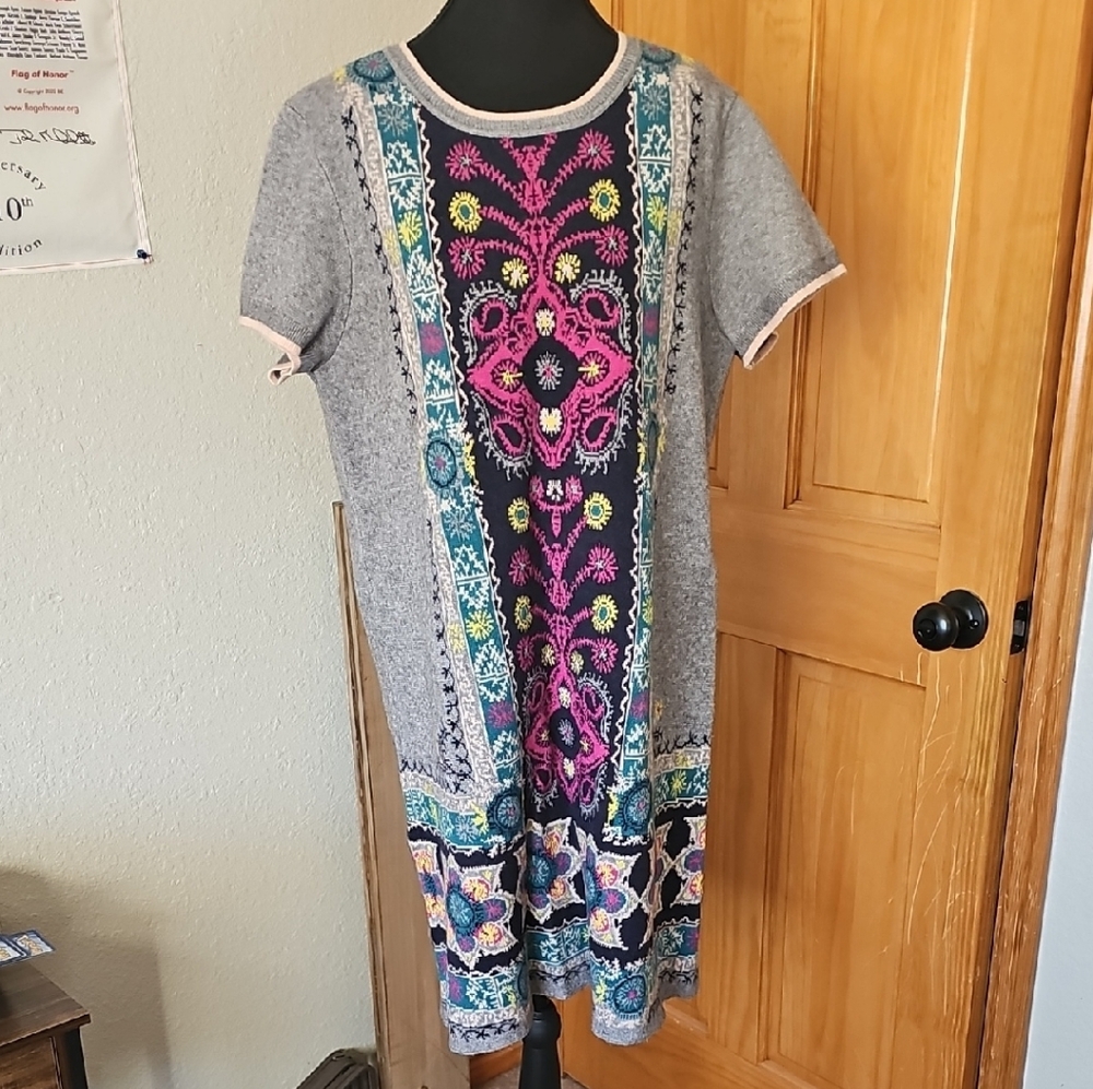 Colorful Sweater Midi Dress